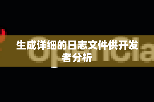 生成详细的日志文件供开发者分析
