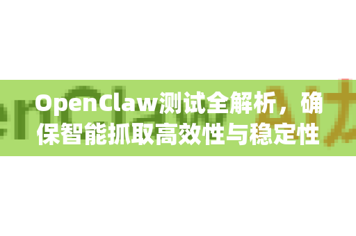 OpenClaw测试全解析，确保智能抓取高效性与稳定性的核心战役-第1张图片-OpenClaw 中文版 - 真正能做事的 AI