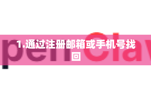 1.通过注册邮箱或手机号找回-第1张图片-OpenClaw 中文版 - 真正能做事的 AI