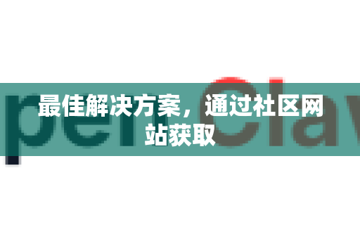 最佳解决方案，通过社区网站获取-第1张图片-OpenClaw 中文版 - 真正能做事的 AI