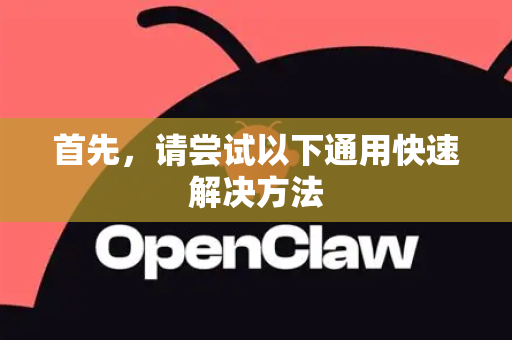首先，请尝试以下通用快速解决方法